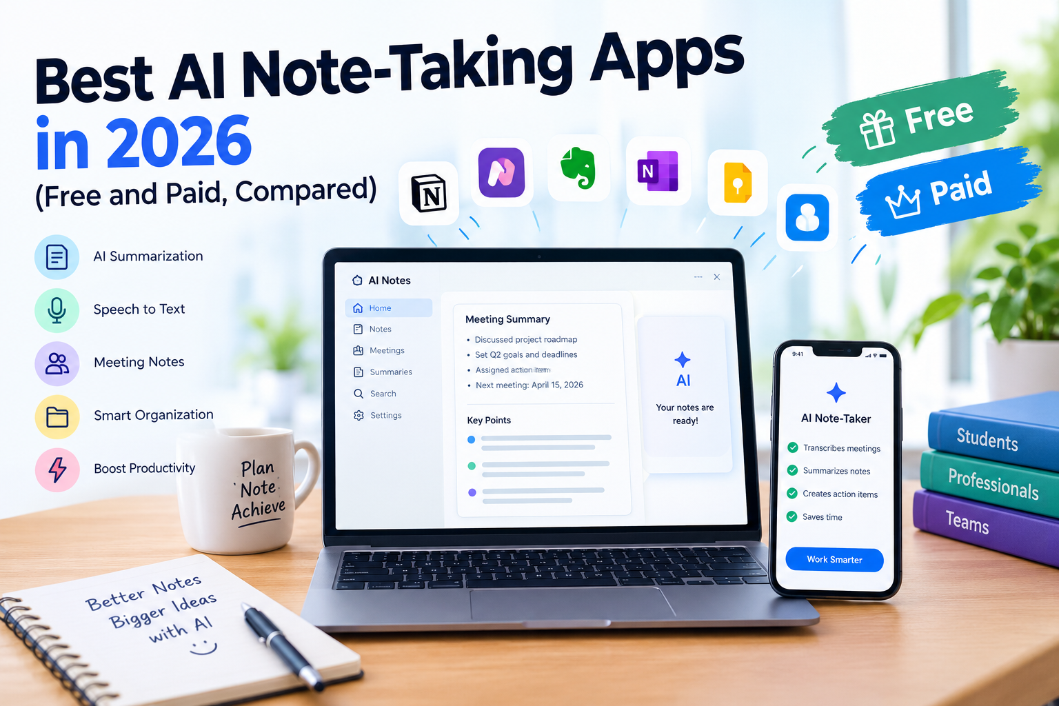 Best AI Note-Taking Apps in 2026 (Free and Paid, Compared)